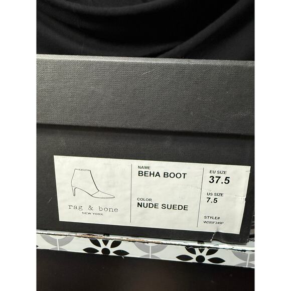 $525 MSRP - Rag & Bone Beha Nude Suede Bootie - Sz 7.5 - NWB - Picture 7 of 9